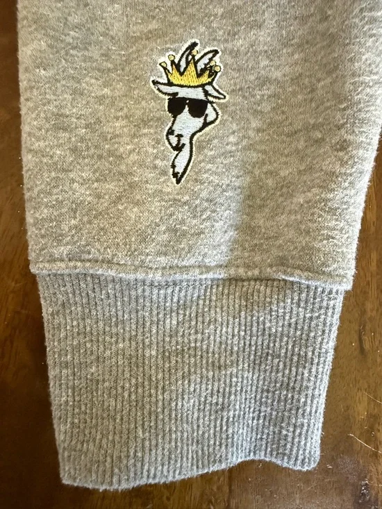 Youth Gray Pullover Hoodie with Goat Patch - Picture 5 of 6